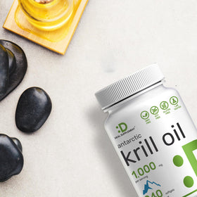 DEAL SUPPLEMENT huile de krill Antarctic 1000 mg gélules avec un verre d'eau