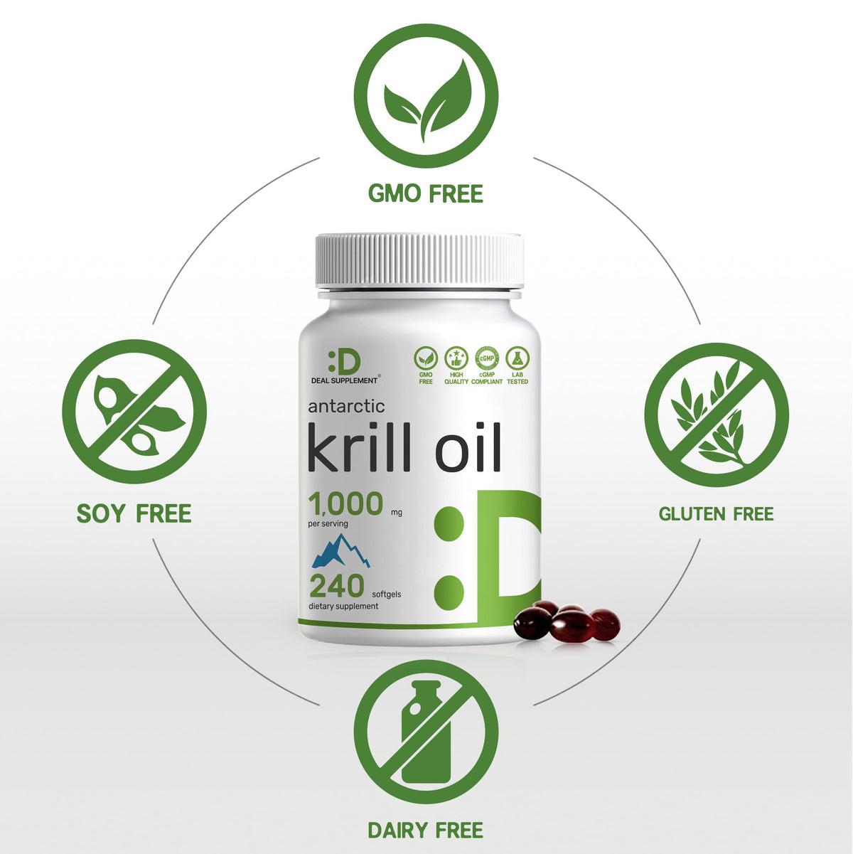 DEAL SUPPLEMENT Huile de Krill Antartique 1 000 mg gélules côté