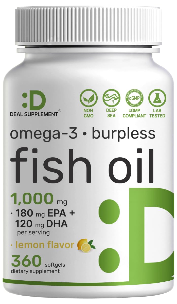 DEAL SUPPLEMENT Huile de Poisson Omega-3 360 gélules vue de face