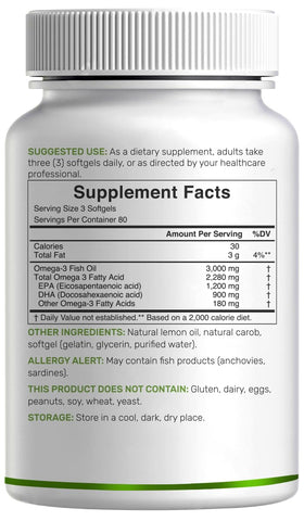 DEAL SUPPLEMENT huile de poisson Omega 3 gélules côté