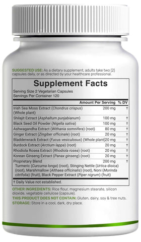 DEAL SUPPLEMENT Irish Sea Moss avec fond naturel