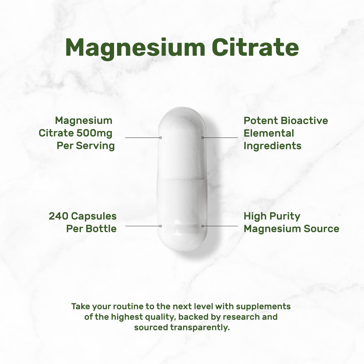 DEAL SUPPLEMENT Magnésium Citrate 500mg, capsule individuelle