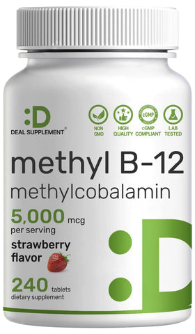 DEAL SUPPLEMENT Methyl B-12 5000 mcg 240 Tablettes packaging avant