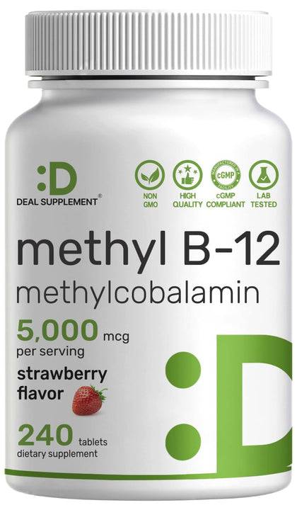 DEAL SUPPLEMENT Methyl B-12 5000 mcg 240 Tablettes packaging avant