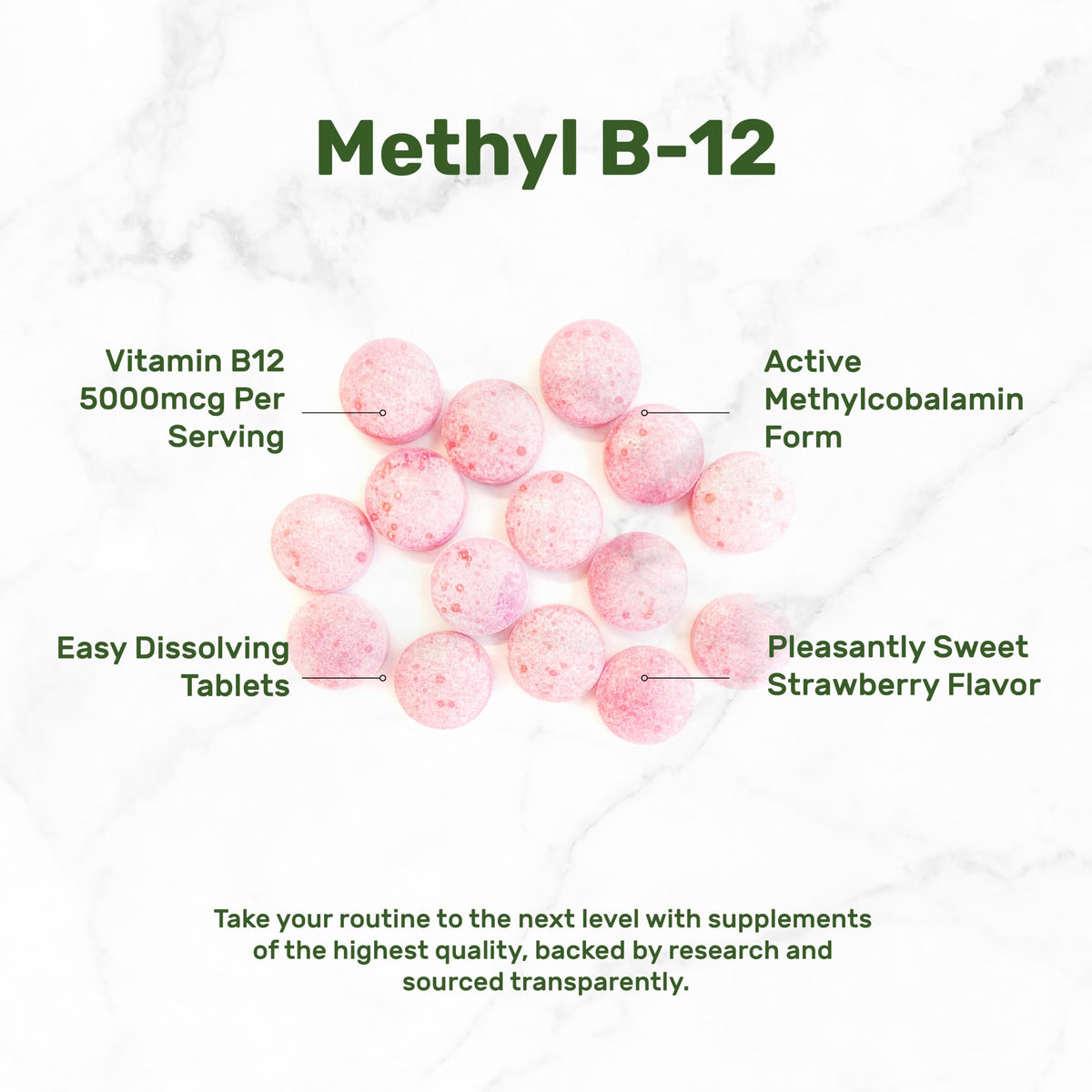 DEAL SUPPLEMENT Methyl B-12 5000 mcg 240 Tablettes prise en main