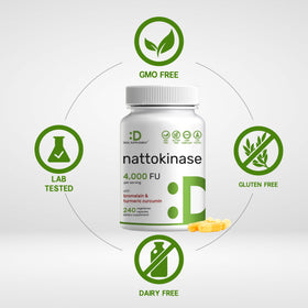 DEAL SUPPLEMENT Nattokinase 4 000 FU 240 capsules végétales avec étiquette