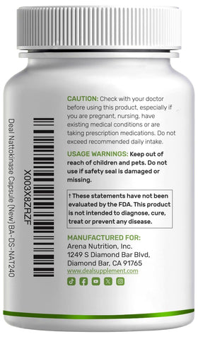 DEAL SUPPLEMENT Nattokinase 4 000 FU 240 capsules végétales en situation