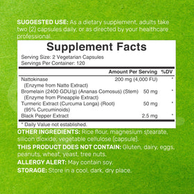 DEAL SUPPLEMENT Nattokinase 4 000 FU 240 capsules végétales vue arrière