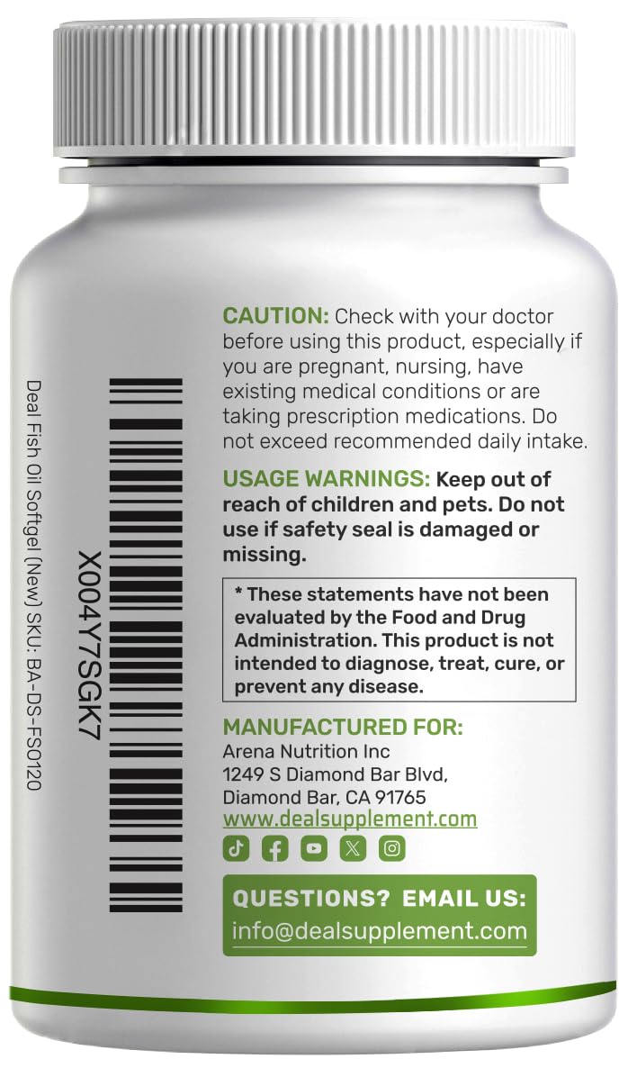 DEAL SUPPLEMENT Omega-3 gélules sur une table