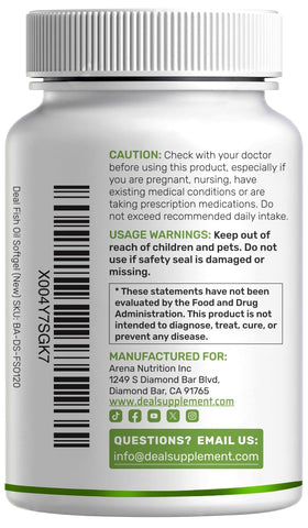 DEAL SUPPLEMENT Omega-3 gélules sur une table