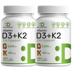 DEAL SUPPLEMENT pack de 500 gélules de Vitamine D3 et K2 MK7