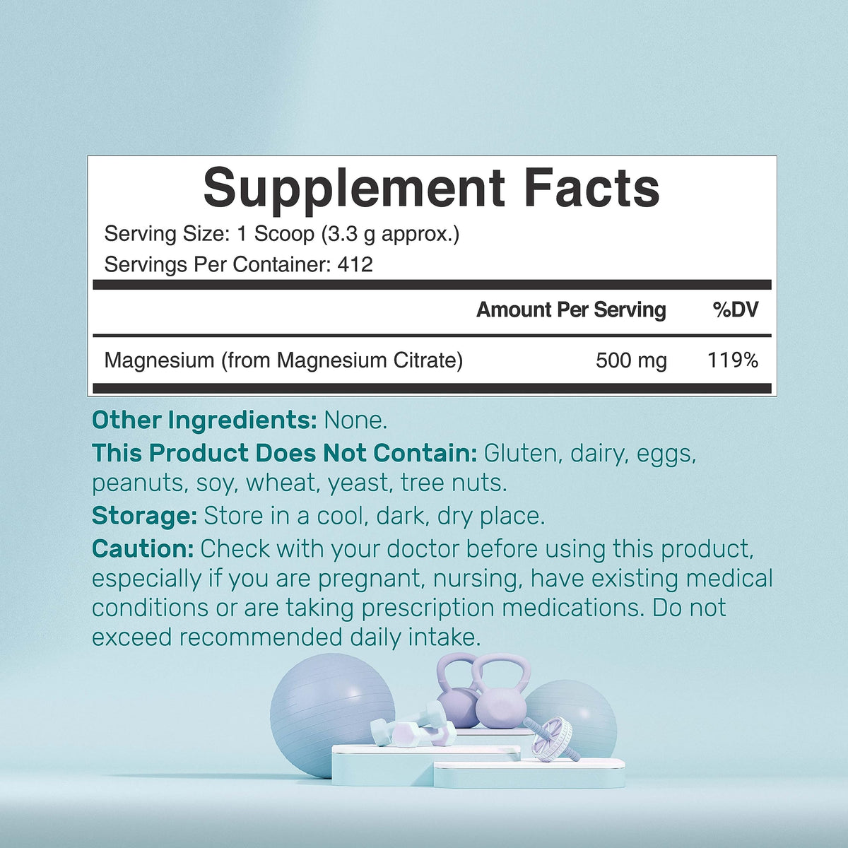 DEAL SUPPLEMENT Poudre de Citrate de Magnésium 500mg 3lbs sachet ouvert