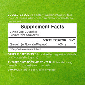 DEAL SUPPLEMENT Quercetine 1 000 mg 300 capsules vue arrière