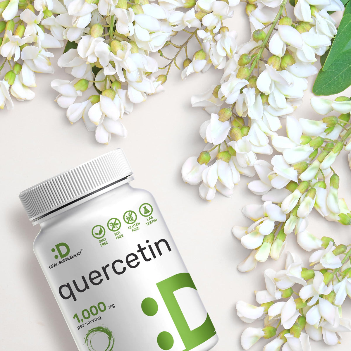 DEAL SUPPLEMENT Quercetine 1 000 mg capsules en gros plan