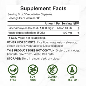 DEAL SUPPLEMENT Saccharomyces Boulardii capsules végétales avec étiquette