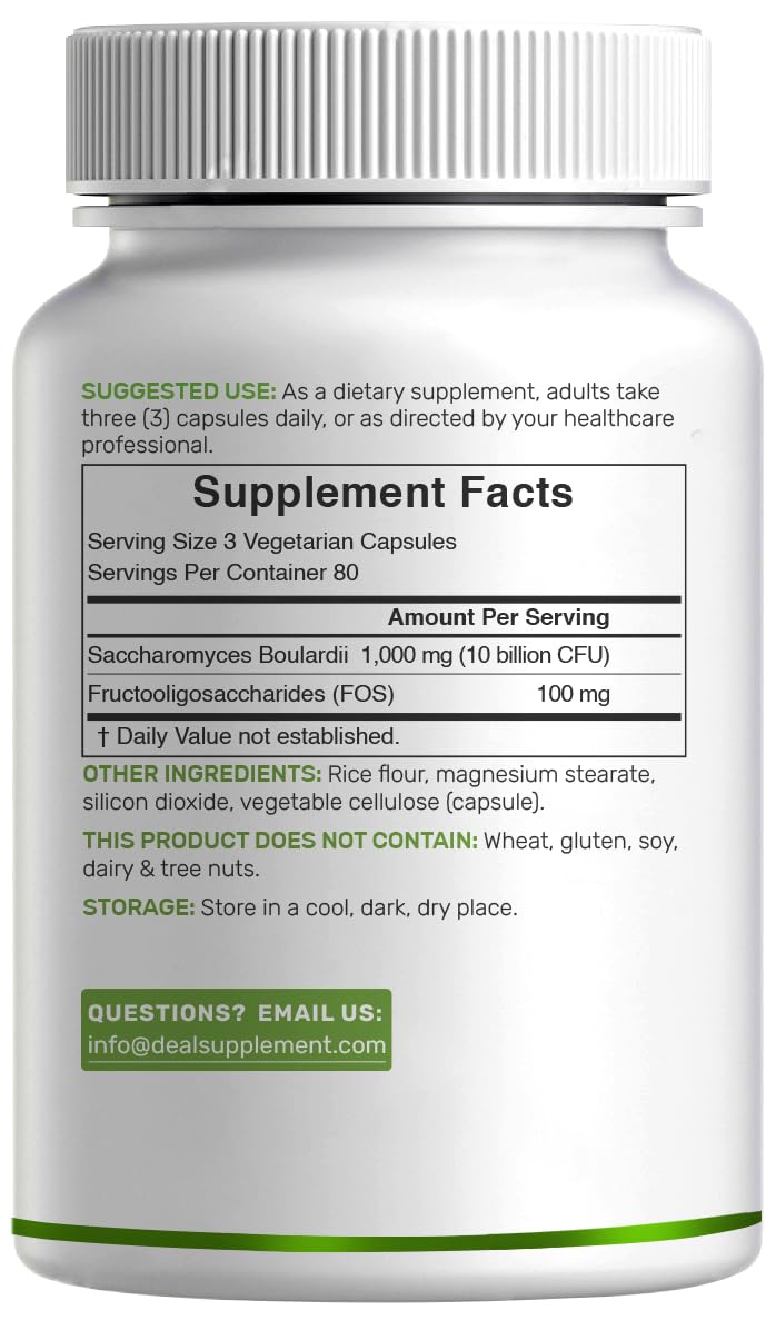 DEAL SUPPLEMENT Saccharomyces Boulardii capsules végétales sur table