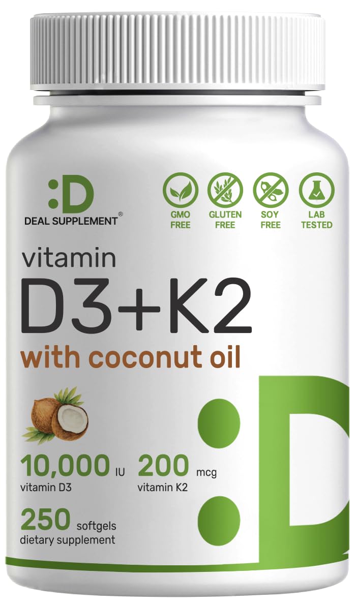DEAL SUPPLEMENT Vitamine D3 10 000 UI + K2 MK7 gélules avant