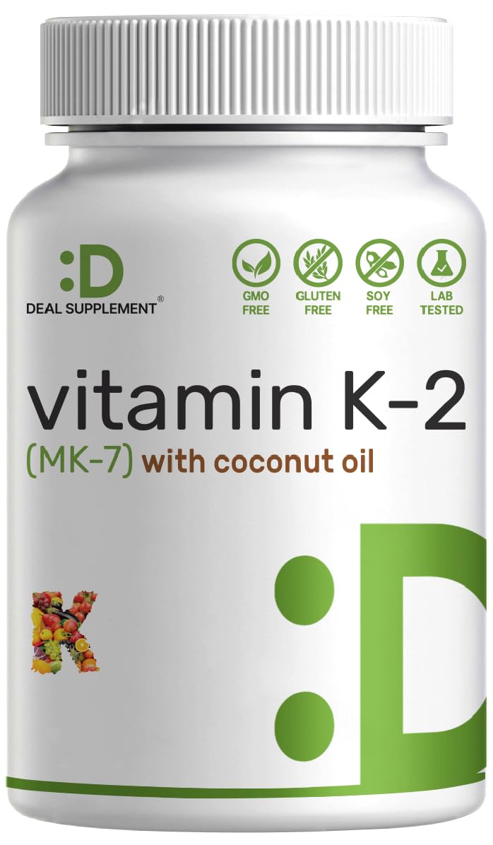 Deal Supplement Vitamine K2 MK-7 200mcg gélules de coco vue de face