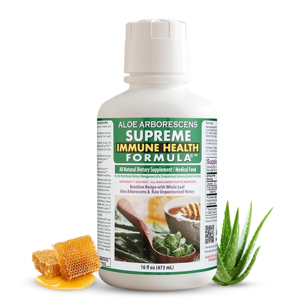 Deca Aloe Arborescens Jus 16 Oz bouteille vue de face