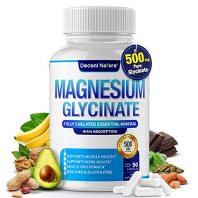 DECENT NATURE Magnésium Glycinate 500mg 90 Capsules, vue avant