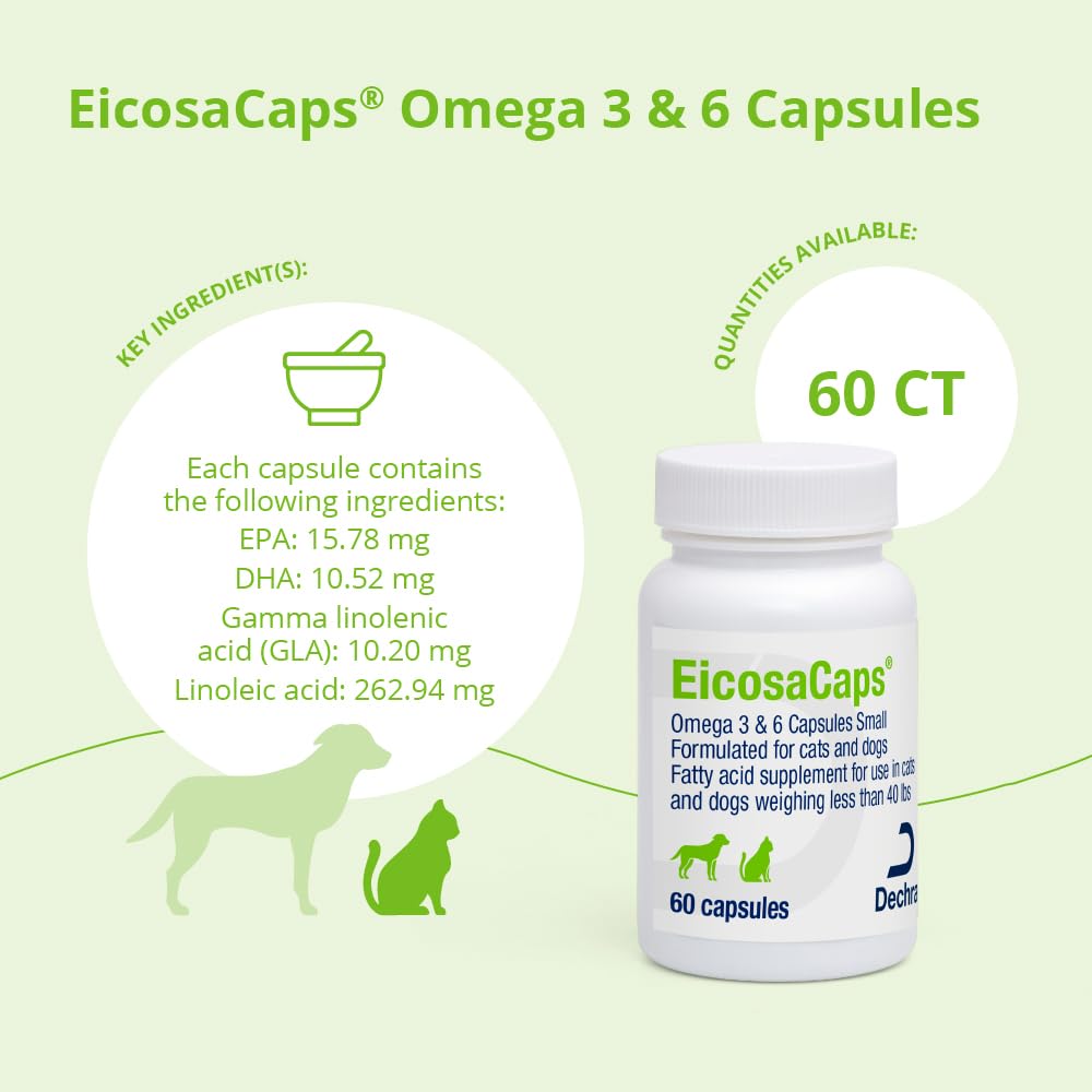 Dechra EicosaCaps boîte avec informations nutritionnelles