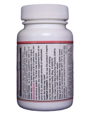 Dee Cee Laboratories Complément B12 Sublingual 90 Capsules à côté d'un verre d'eau