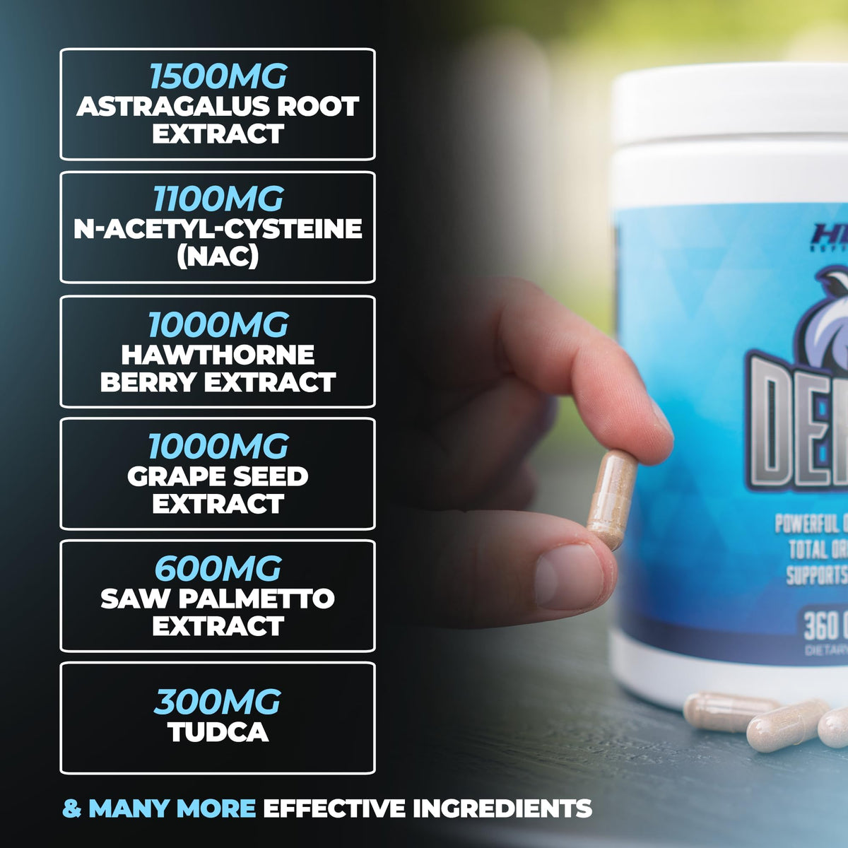 Defend Cycle Support, capsules sur une surface blanche