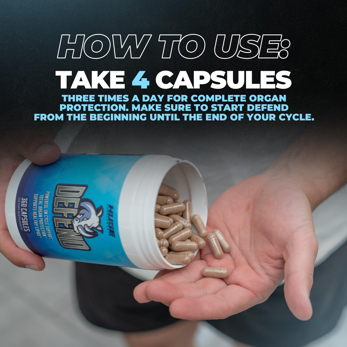 Defend Cycle Support, pot ouvert avec capsules visibles