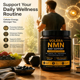 Denture Dome NMN Bone Complex 1000mg avec des ingrédients naturels en arrière-plan