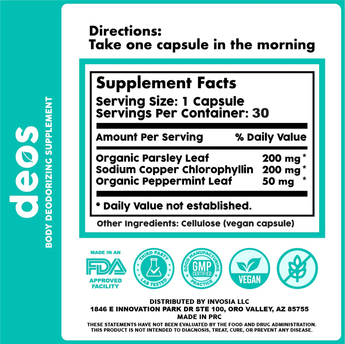 DEOS Déodorant Interne capsules en mode de vie actif