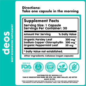 DEOS Déodorant Interne capsules en mode de vie actif