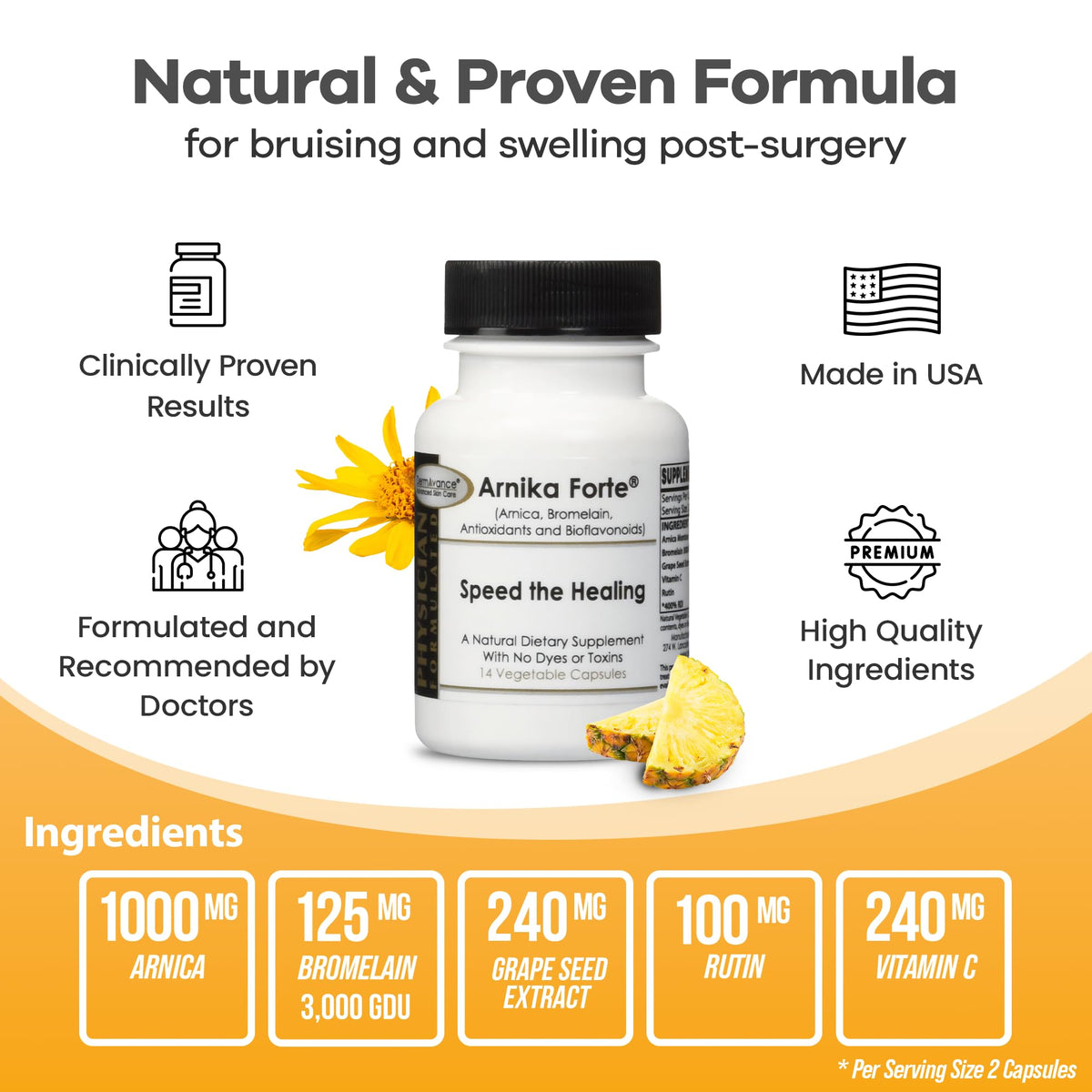 DermAvance Arnika Forte capsules dans une main
