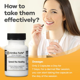 DermAvance Arnika Forte capsules ouvertes montrant leur taille