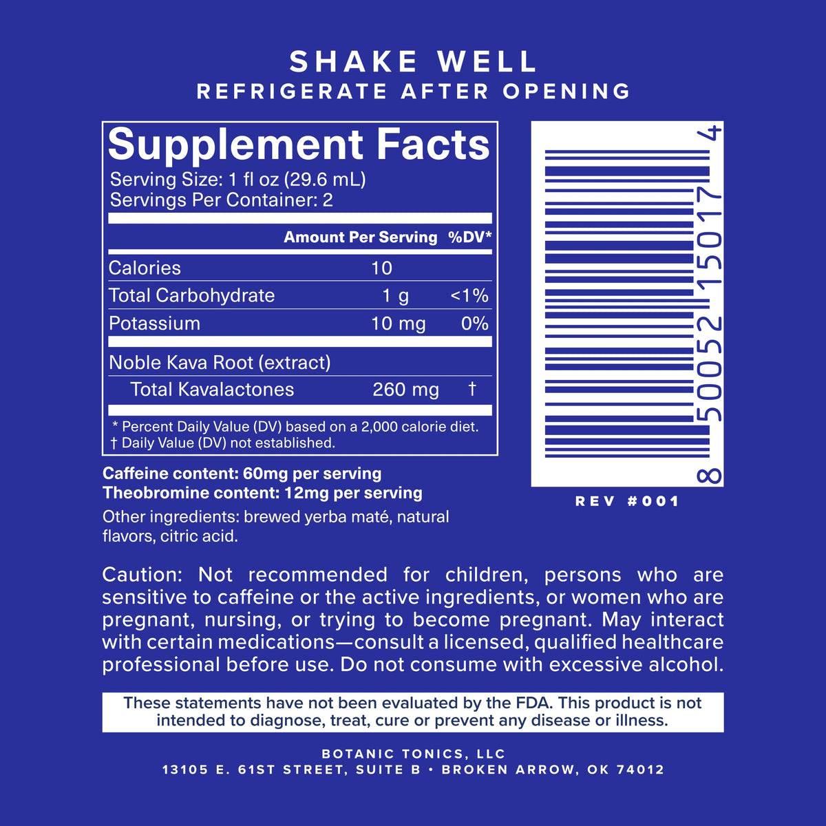 Description du produit Botanic Tonics Feel Free Kava Mate