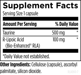 Designs for Health Acide R-Lipoïque Stabilisé capsules sur fond blanc