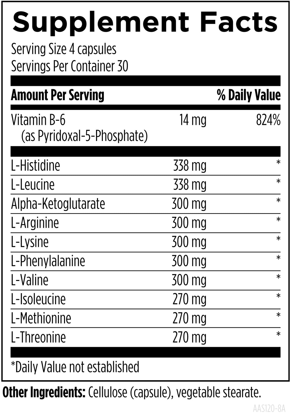 Designs for Health Amino Acid Synergy 120 Capsules packaging
