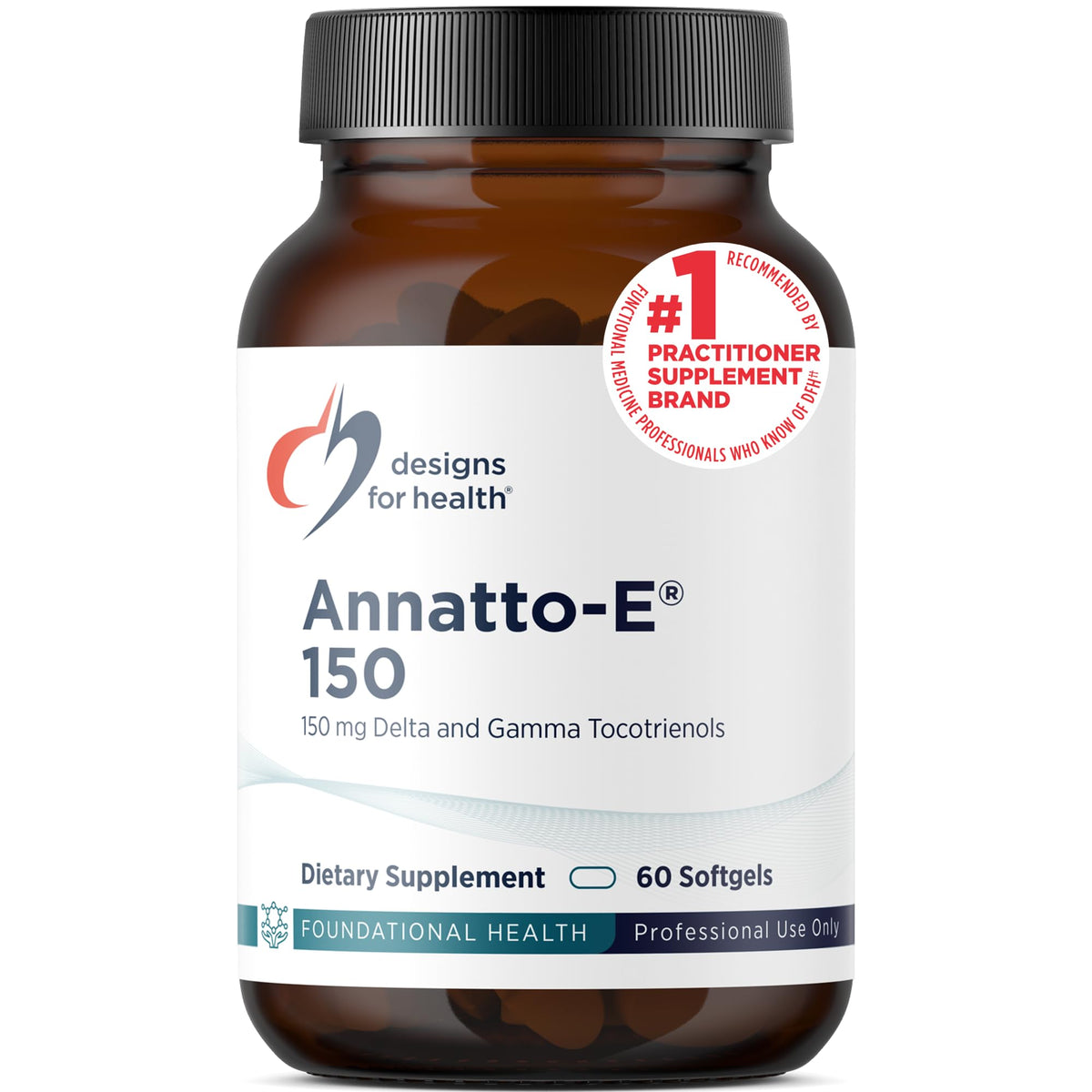 Designs for Health Annatto-E 150mg tocotrienols front view