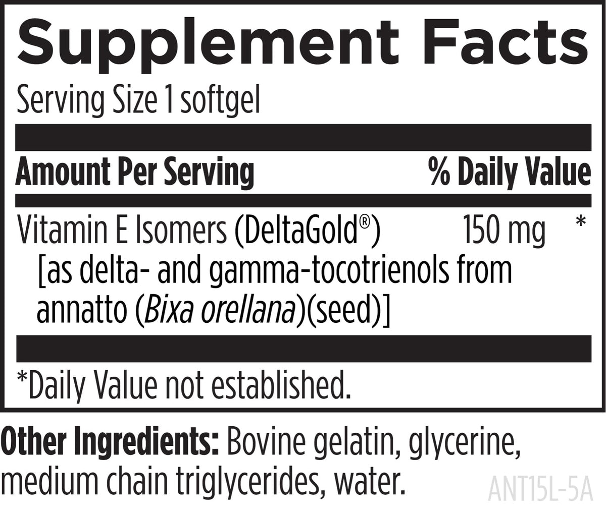 Designs for Health Annatto-E 150mg tocotrienols ingredients list