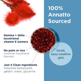 Designs for Health Annatto-E 150mg tocotrienols softgels close-up