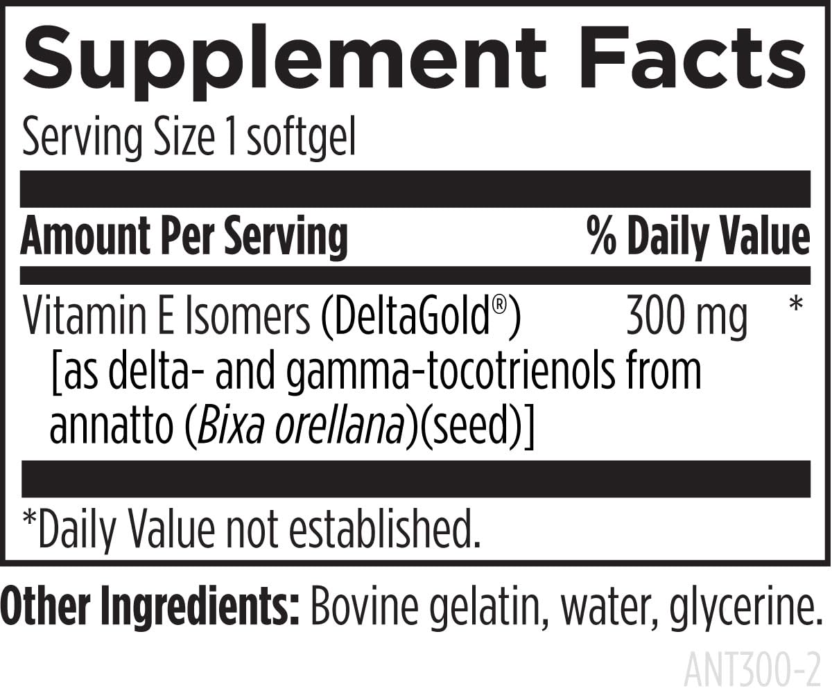 Designs for Health Annatto-E 300 mg Vitamine E complexe - étiquette du produit