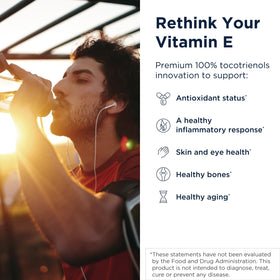 Designs for Health Annatto-E 300mg Vitamine E capsules en gros plan