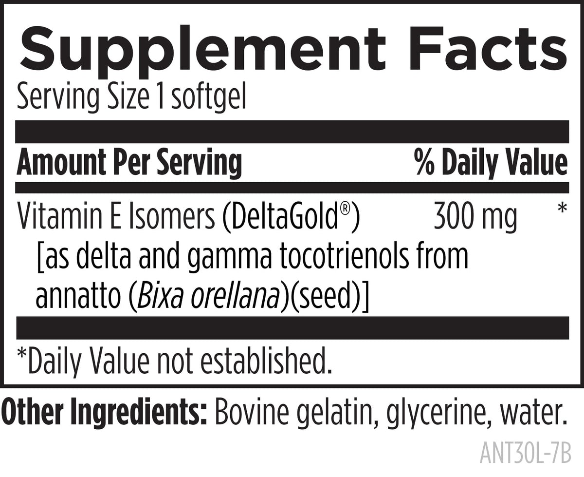 Designs for Health Annatto-E 300mg Vitamine E capsules ouvertes