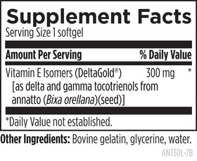 Designs for Health Annatto-E 300mg Vitamine E capsules ouvertes