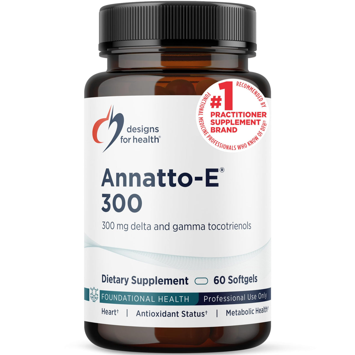 Designs for Health Annatto-E 300mg Vitamine E flacon de 60 capsules