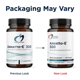 Designs for Health Annatto-E 300mg Vitamine E flacon sur table