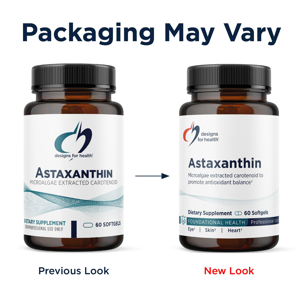 Designs for Health Astaxanthin gélules sur fond blanc