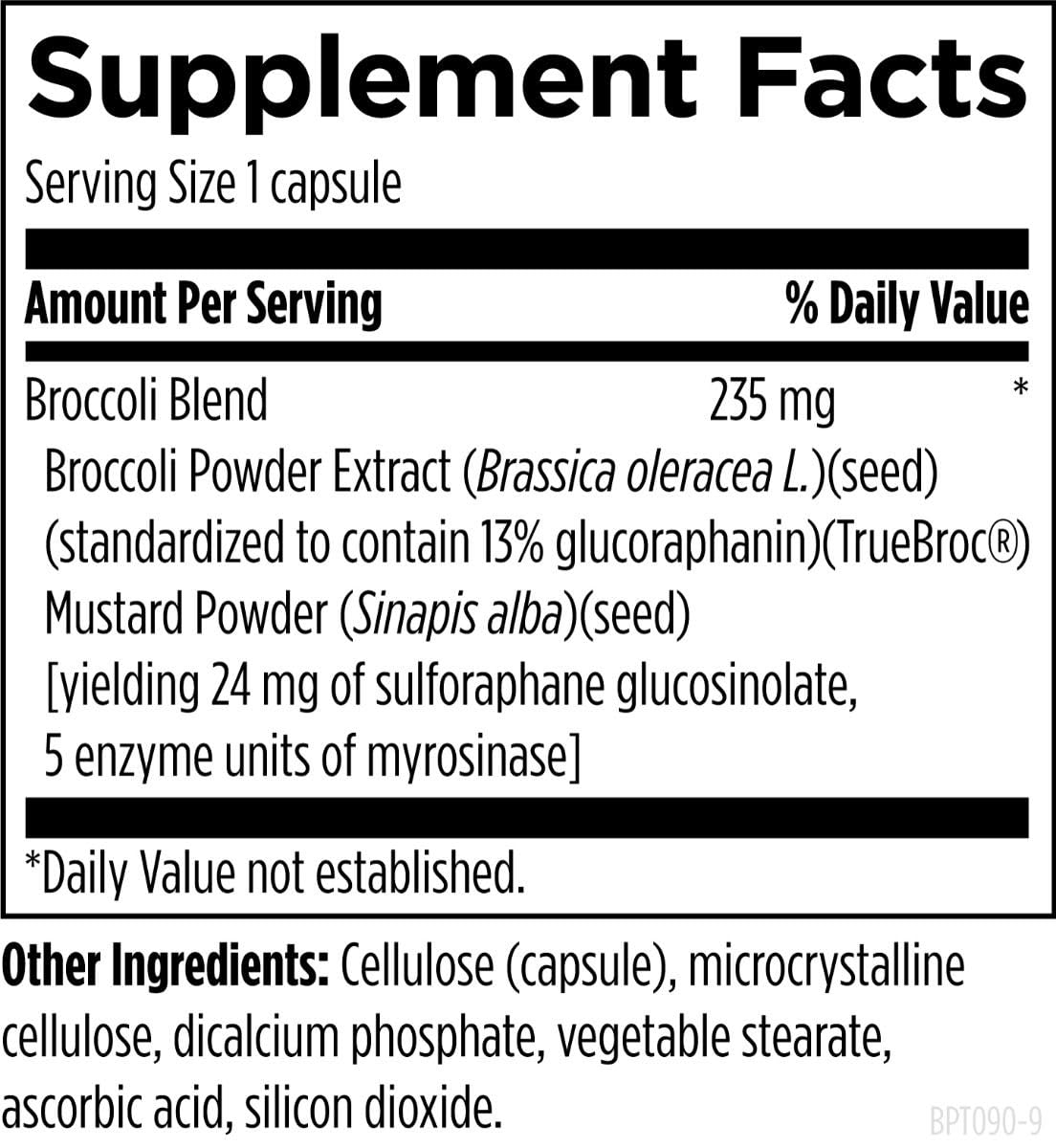 Designs for Health BroccoProtect capsules sur fond blanc
