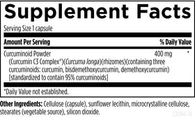 Designs for Health C3 Curcumin Complex - vue arrière de l'emballage
