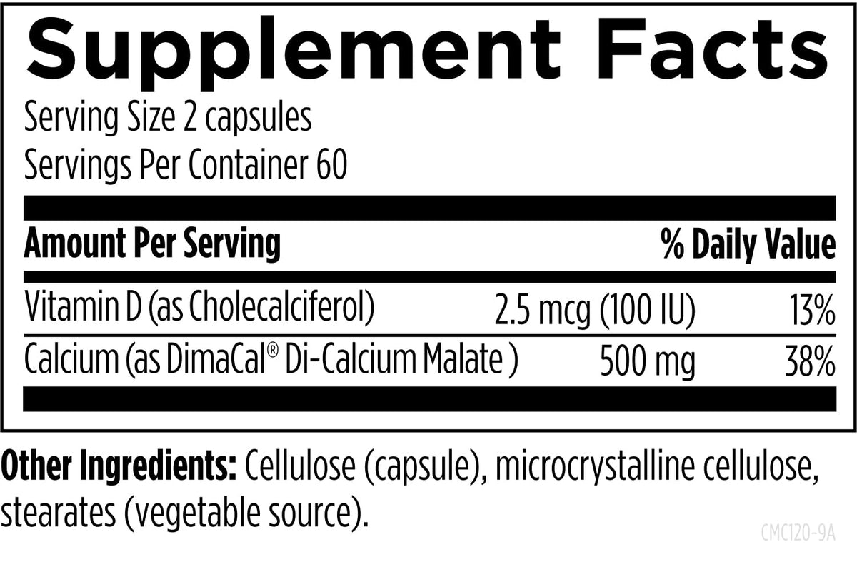 Designs for Health Calcium Malate bottle with label