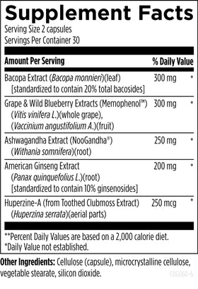 Designs for Health CogniAid 60 capsules, opened bottle with capsules